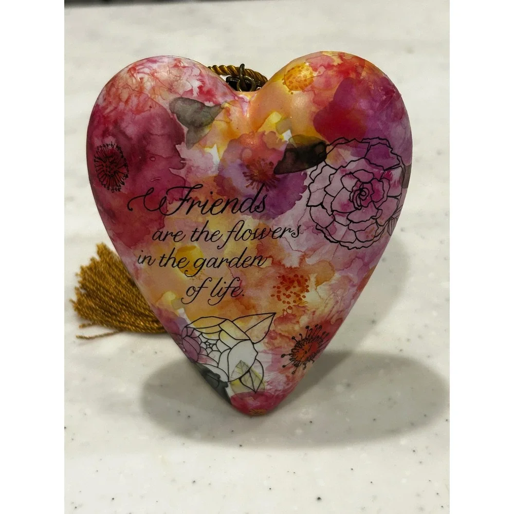 Margaret Berg Art Heart Friends are the Flowers Garden of Life Floral Decor Key
